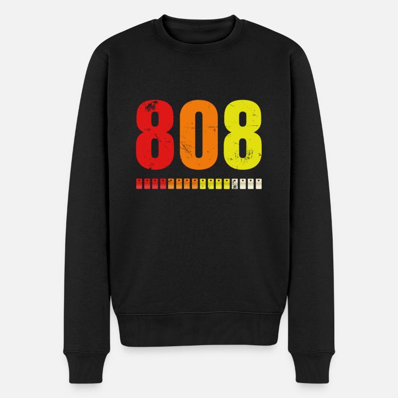 Electronic drum machine TR-808 Retro - Men's Premium Organic Jumper - black