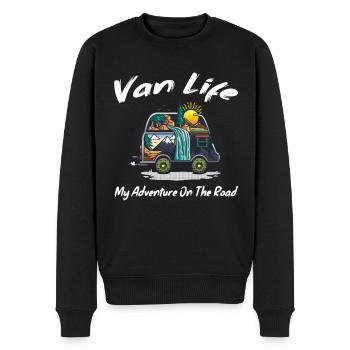 Van Life Mon aventure sur la route cadeau - Pull Premium bio Homme - noir - Devant - Nico (187cm)