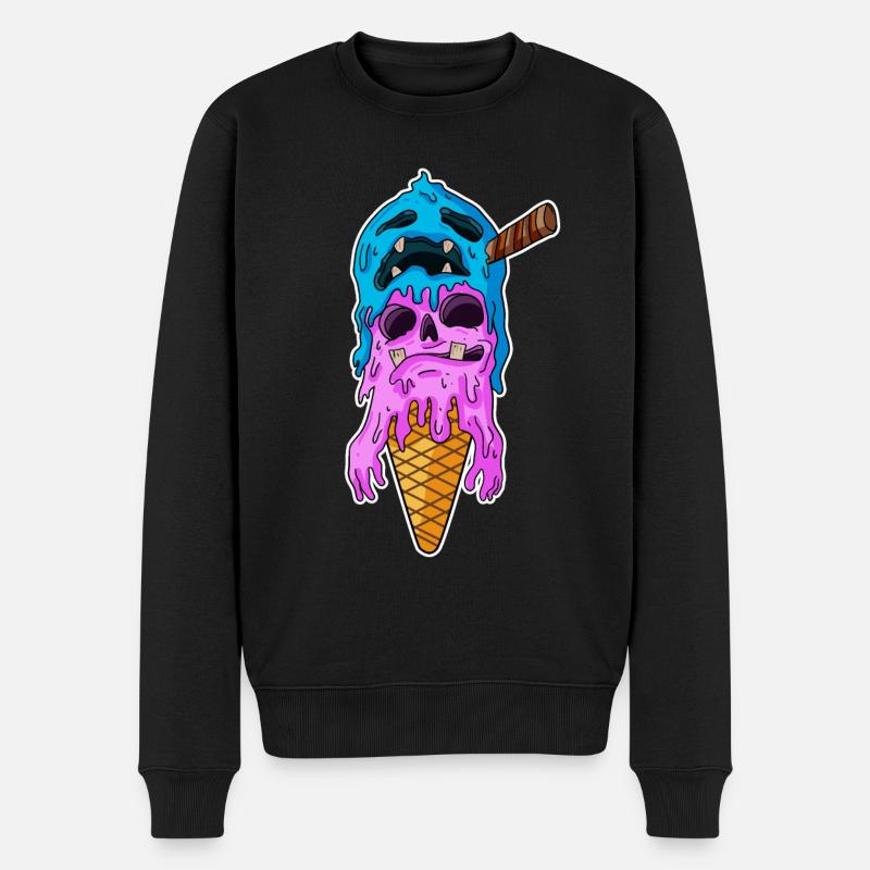 Ice Cream Zombie - Männer Premium Bio Pullover - Schwarz