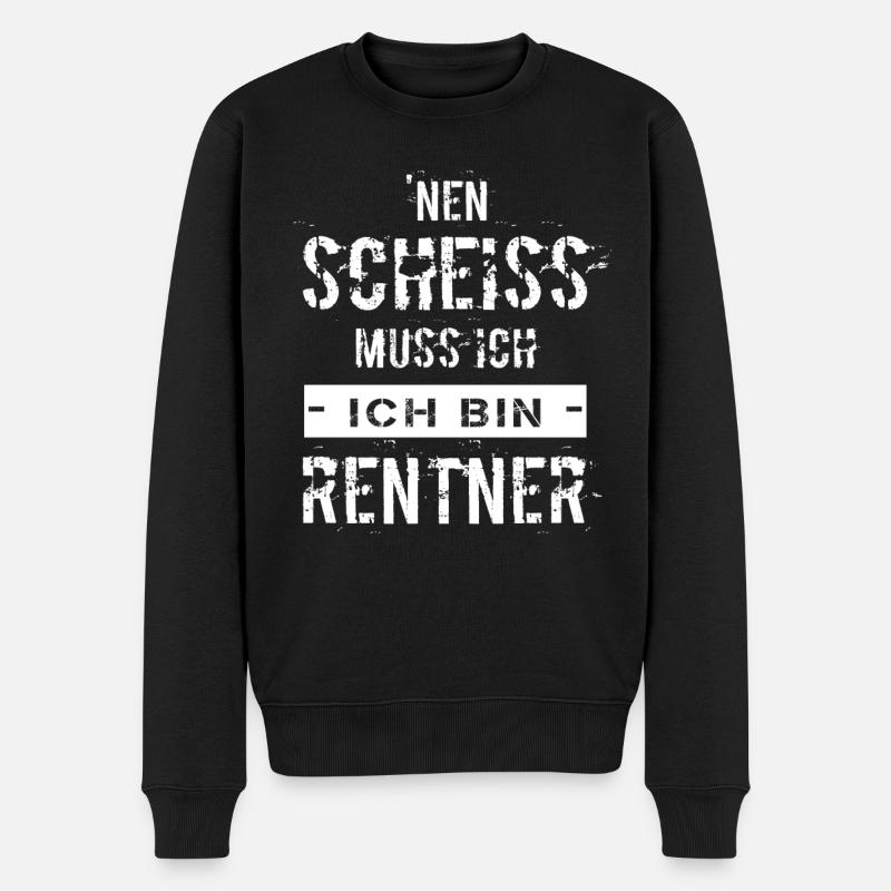 Lustiges Rentner Sprüche Rente Geschenk Ruhestand - Männer Premium Bio Pullover - Schwarz