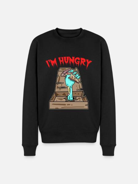 Pizza Zombie j'ai faim - Pull Premium bio Homme - noir
