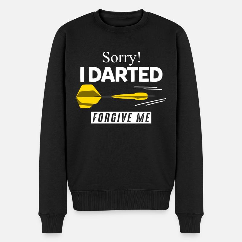 Dart Dartpfeil - Männer Premium Bio Pullover - Schwarz