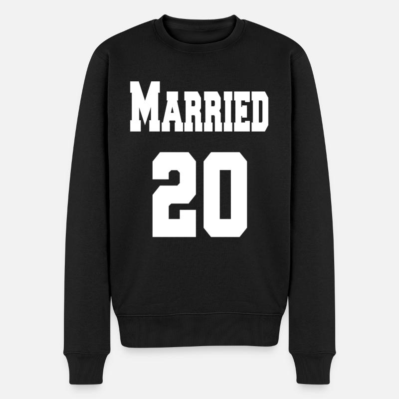 Just Married 2020 Pärchenlook Partnerlook - Männer Premium Bio Pullover - Schwarz