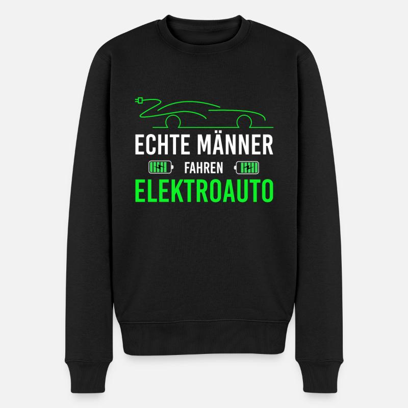 Elektroauto für echte Männer Elektroautofahrer - Männer Premium Bio Pullover - Schwarz