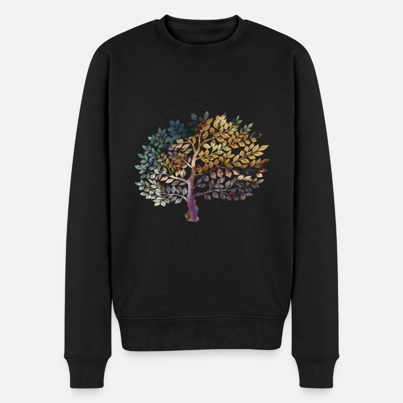 Baum des Lebens - Männer Premium Bio Pullover - Schwarz
