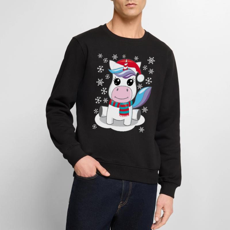 Einhorn Weihnachten Geschenk Weihnachtsgeschenk Männer Premium Bio Pullover