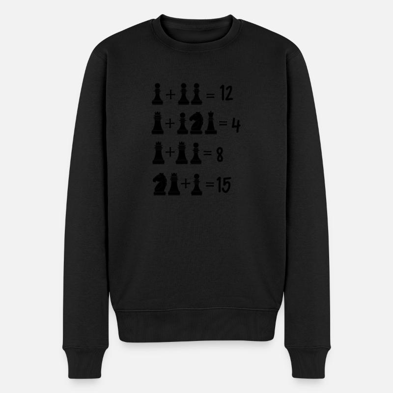 Lustige Schach Denksport Rechenaufgabe Schachspiel - Männer Premium Bio Pullover - Schwarz