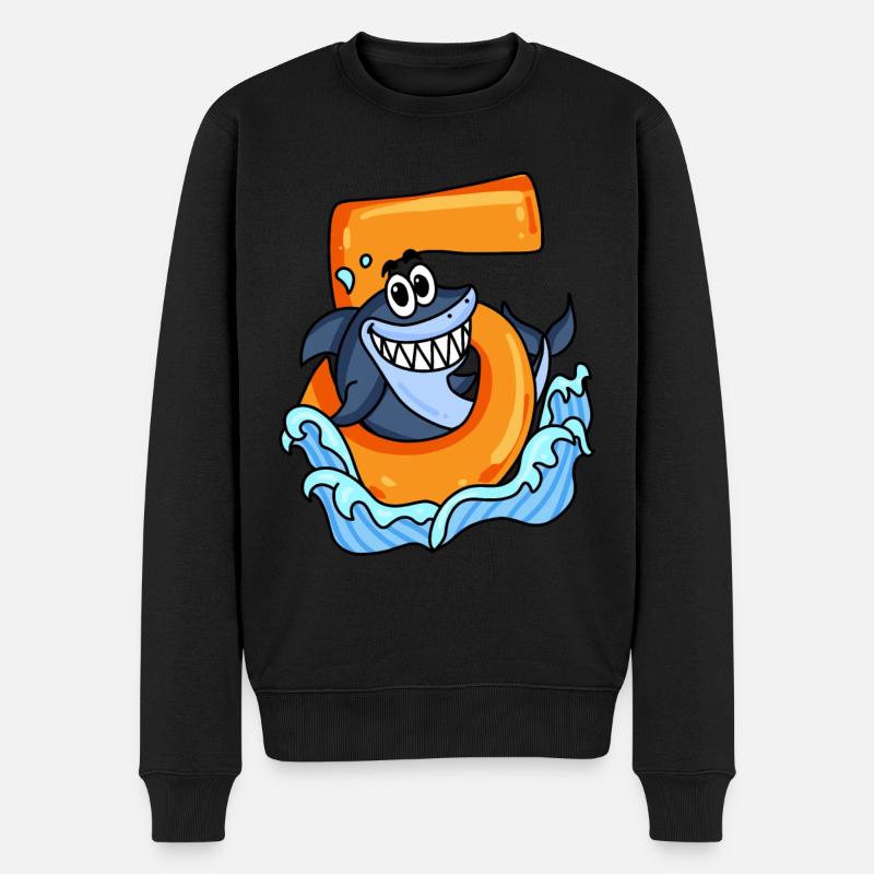 5 ans - requin - Pull Premium bio Homme - noir
