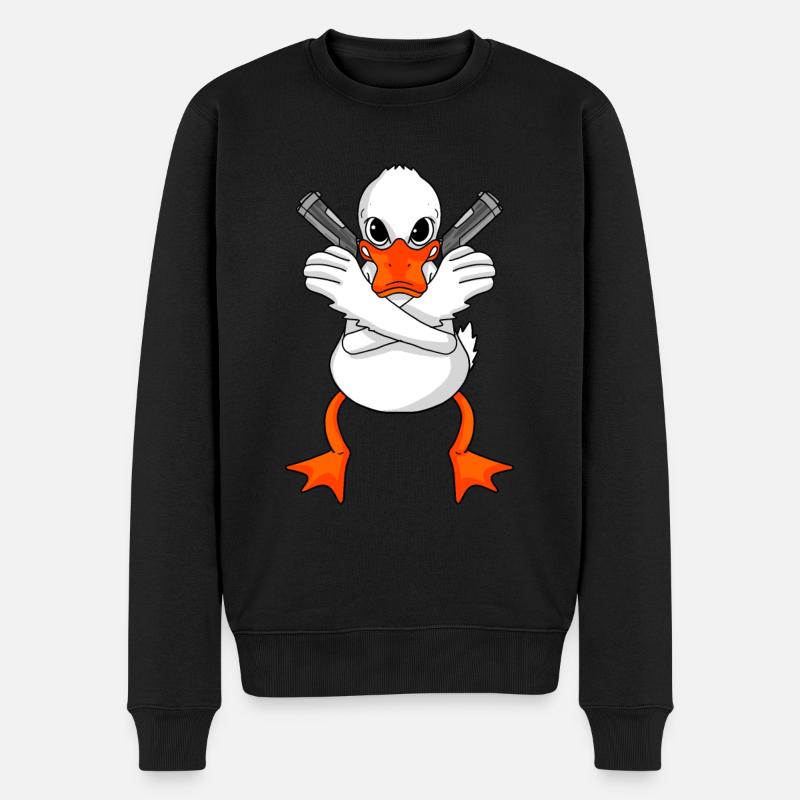 Canard avec pistolet - Pull Premium bio Homme - noir