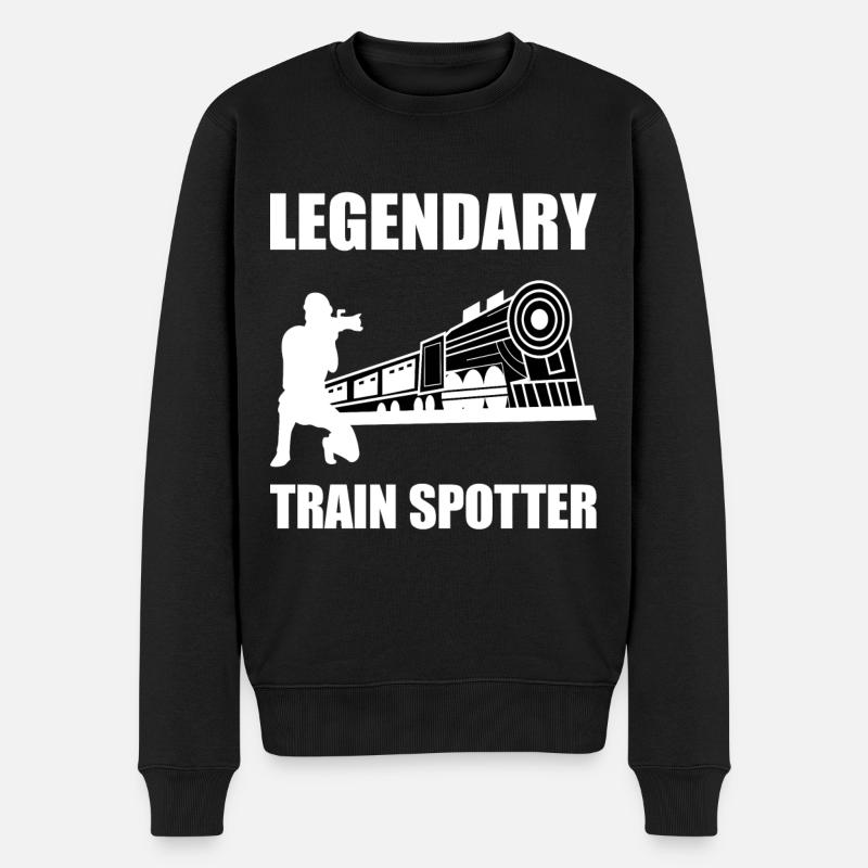 legendary trainspotter trainspotting zug züge - Männer Premium Bio Pullover - Schwarz