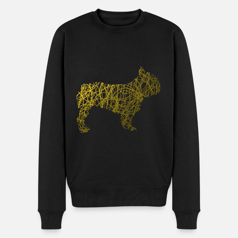 Hund Hunde Hündchen Sticker - Männer Premium Bio Pullover - Schwarz