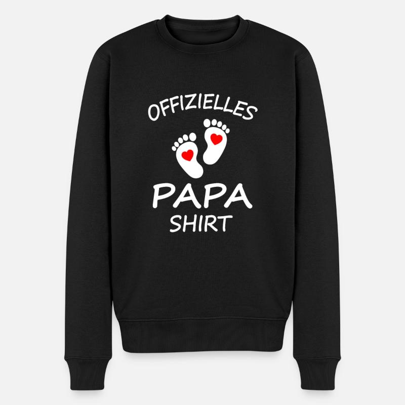 Offizielles Papa Shirt Geschenk werdender Vater - Männer Premium Bio Pullover - Schwarz
