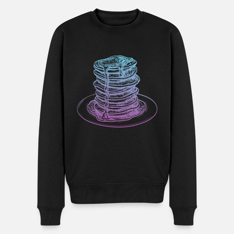 Pfannkuchen pancake symbol - Männer Premium Bio Pullover - Schwarz