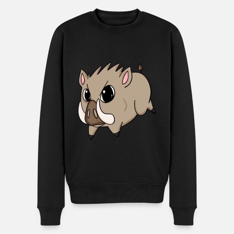 Wildschwein - Männer Premium Bio Pullover - Schwarz