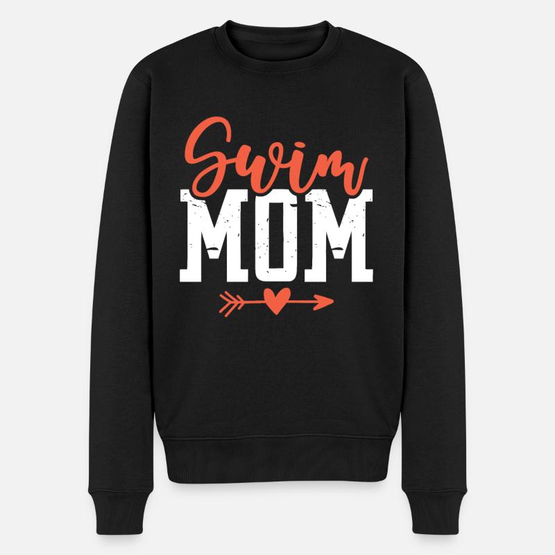 Schwimmen Mom mutter - Männer Premium Bio Pullover - Schwarz