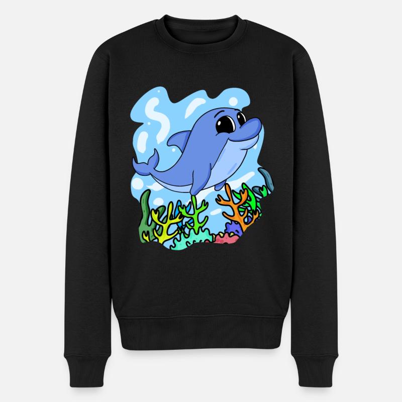Delfin - Männer Premium Bio Pullover - Schwarz