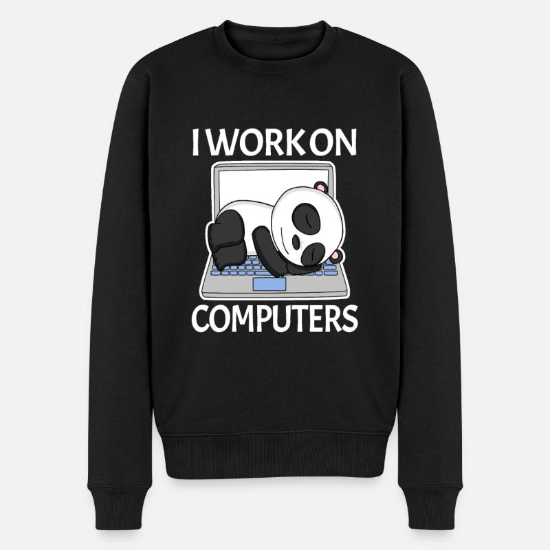 Computer Nerd Programmierer Herren Geschenk - Männer Premium Bio Pullover - Schwarz