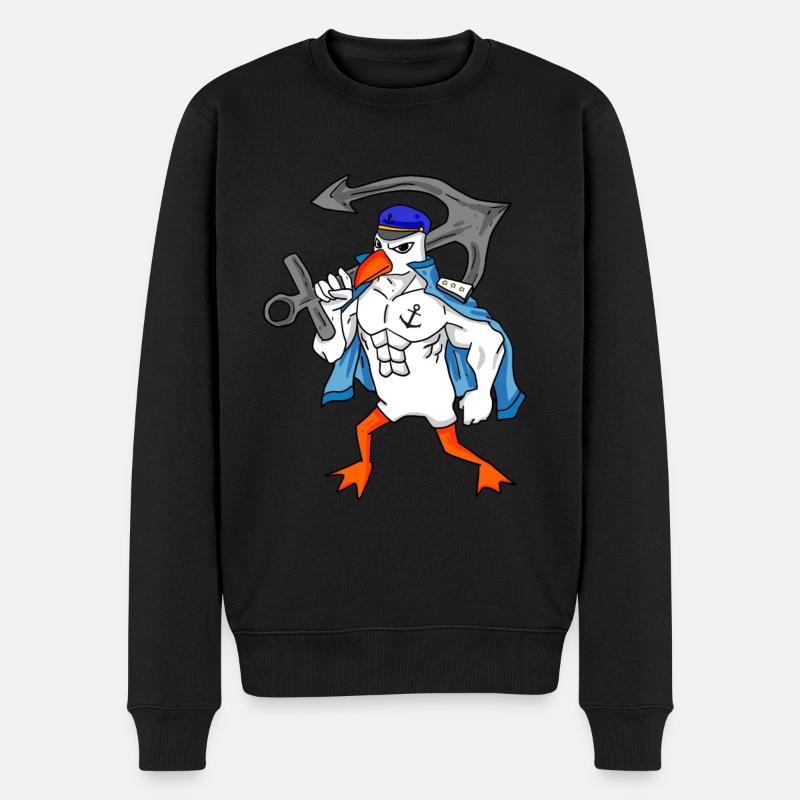 Mouette avec ancre - Pull Premium bio Homme - noir