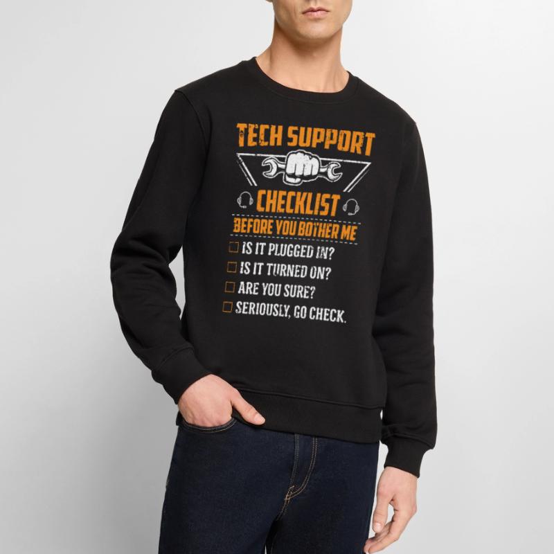 Technik Support Checkliste Computer IT Informatik Männer Premium Bio Pullover