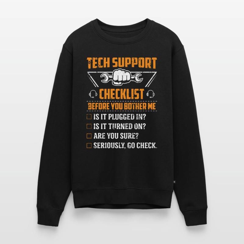 Technik Support Checkliste Computer IT Informatik Männer Premium Bio Pullover