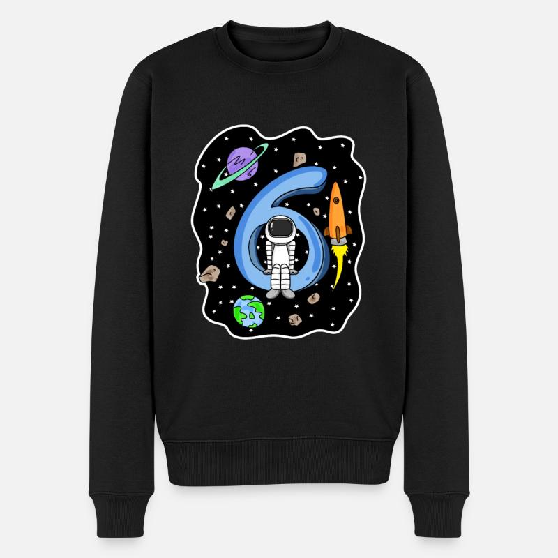 Kindergeburtstag 6 Jahre alt Geburtstag Astronaut - Männer Premium Bio Pullover - Schwarz