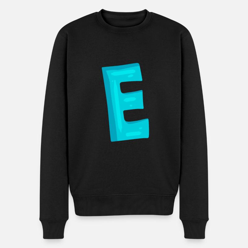 Anfangsbuchstabe E Buchstabe - Männer Premium Bio Pullover - Schwarz