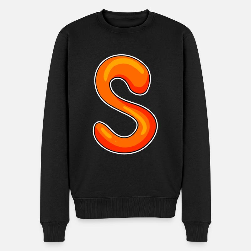 Buchstabe S - Männer Premium Bio Pullover - Schwarz