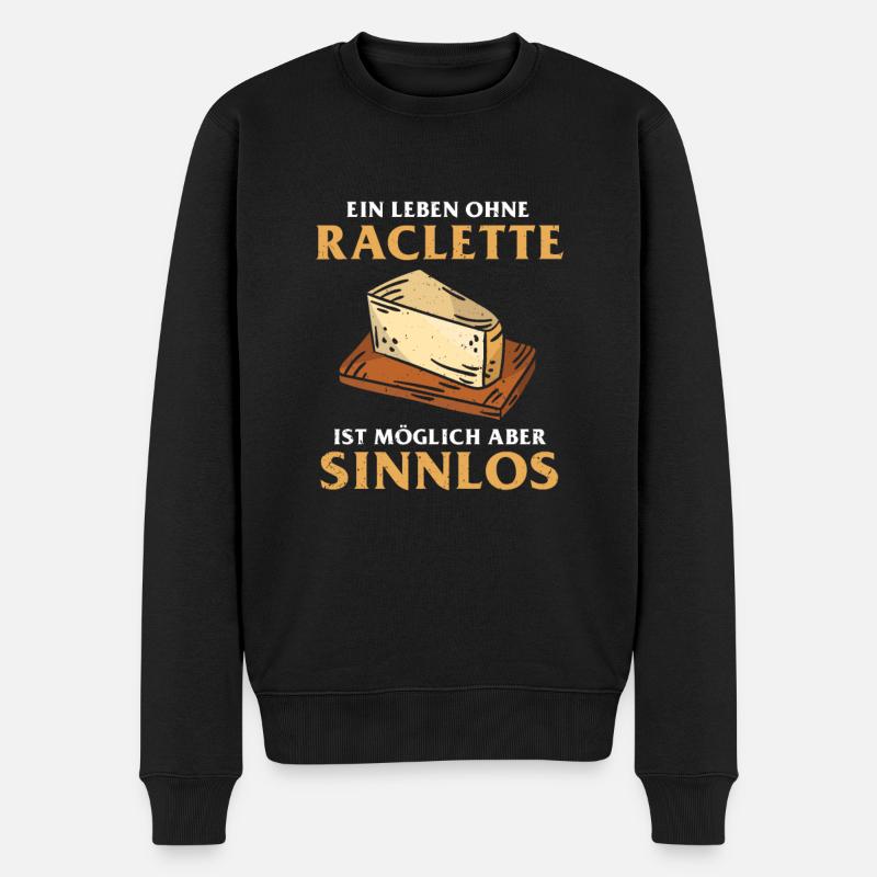 Raclette Liebhaber Käse Food - Männer Premium Bio Pullover - Schwarz