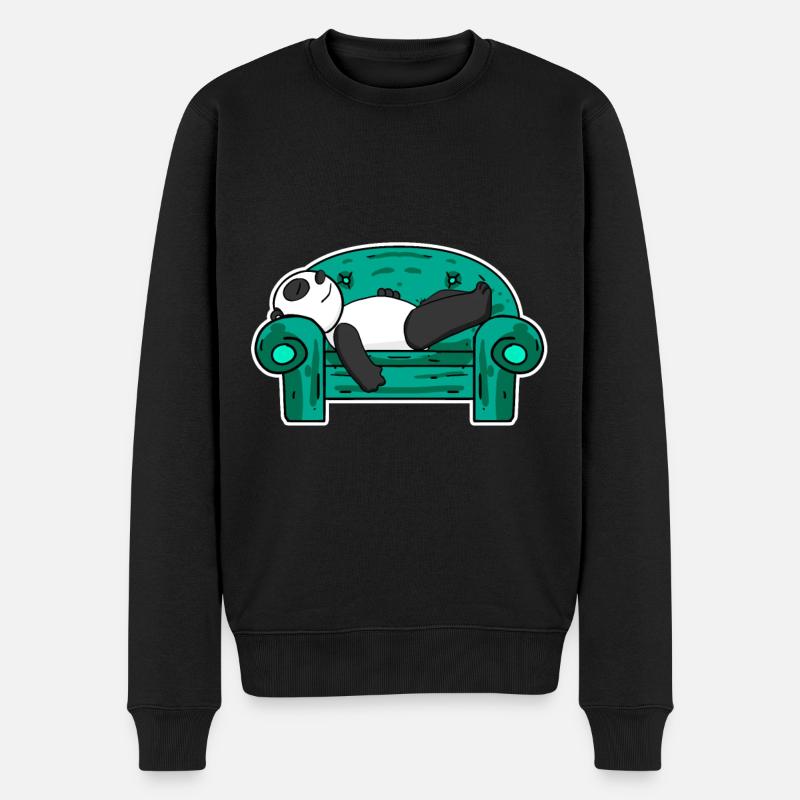 panda - Men's Premium Organic Jumper - black