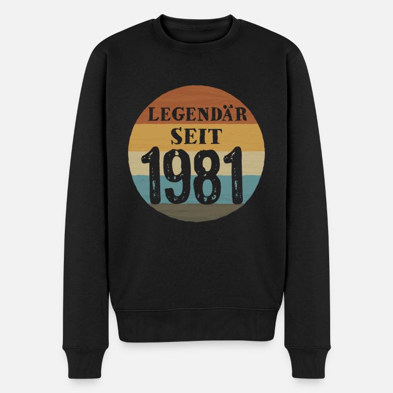 Geburtstag Legendär seit 1981 - Männer Premium Bio Pullover - Schwarz