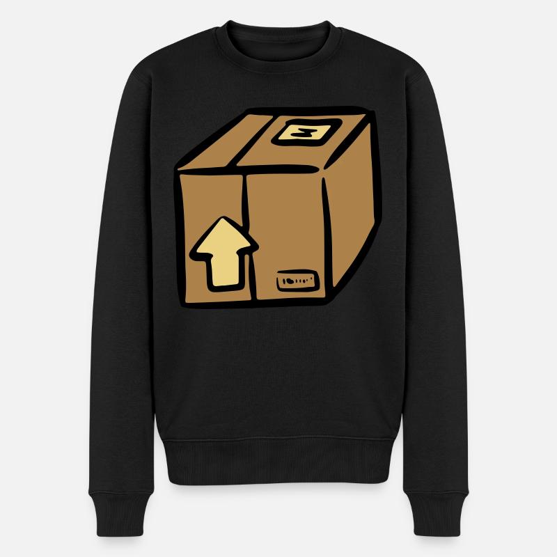 Paket Paketdienst package paquet Paketlieferung - Männer Premium Bio Pullover - Schwarz