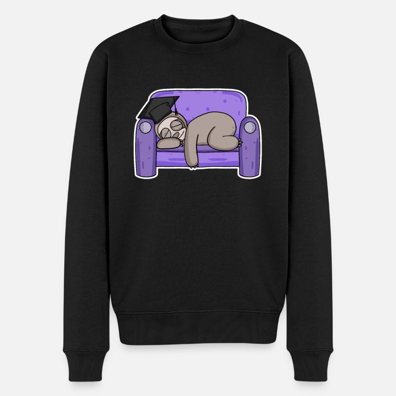 Paresseux étudiant drôle - Pull Premium bio Homme - noir