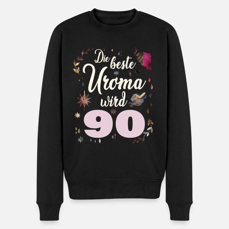 Die beste Uroma feiert ihren 90. Geburtstag - Männer Premium Bio Pullover - Schwarz