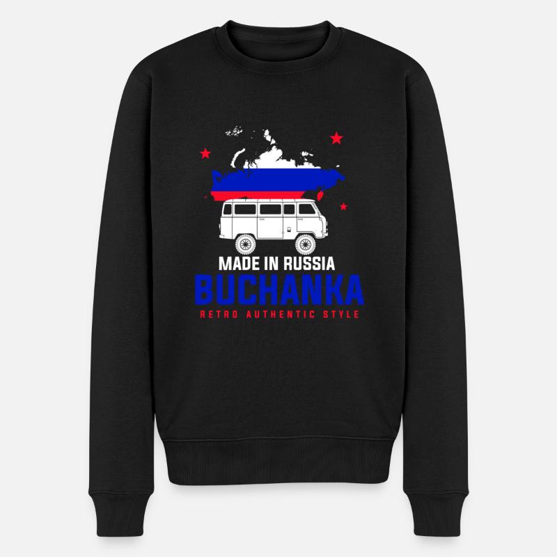 UAZ Buchanka 4x4 Russie drapeau - Pull Premium bio Homme - noir