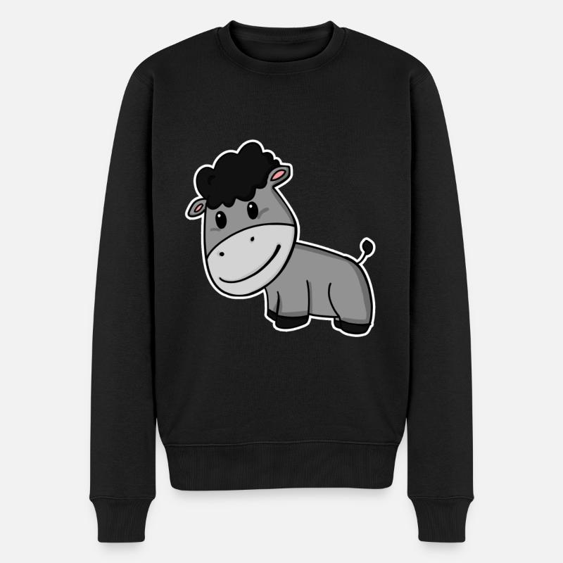 Esel - Männer Premium Bio Pullover - Schwarz
