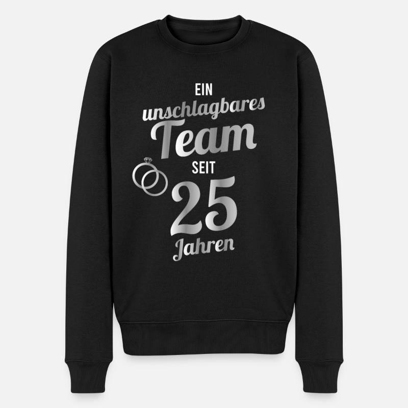 silberne Hochzeit Geschenk - Männer Premium Bio Pullover - Schwarz