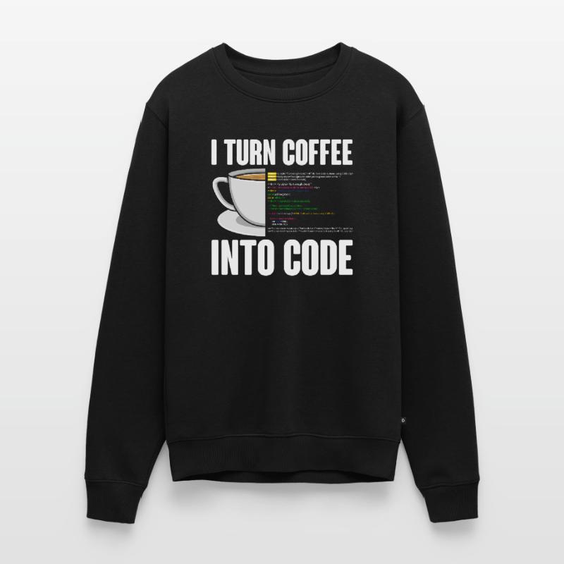 Funny Computer Coffee Programmer Design Men's Premium Organic Jumper