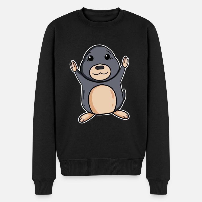 Muldvarp - Økologisk premium-sweatshirt til mænd - sort