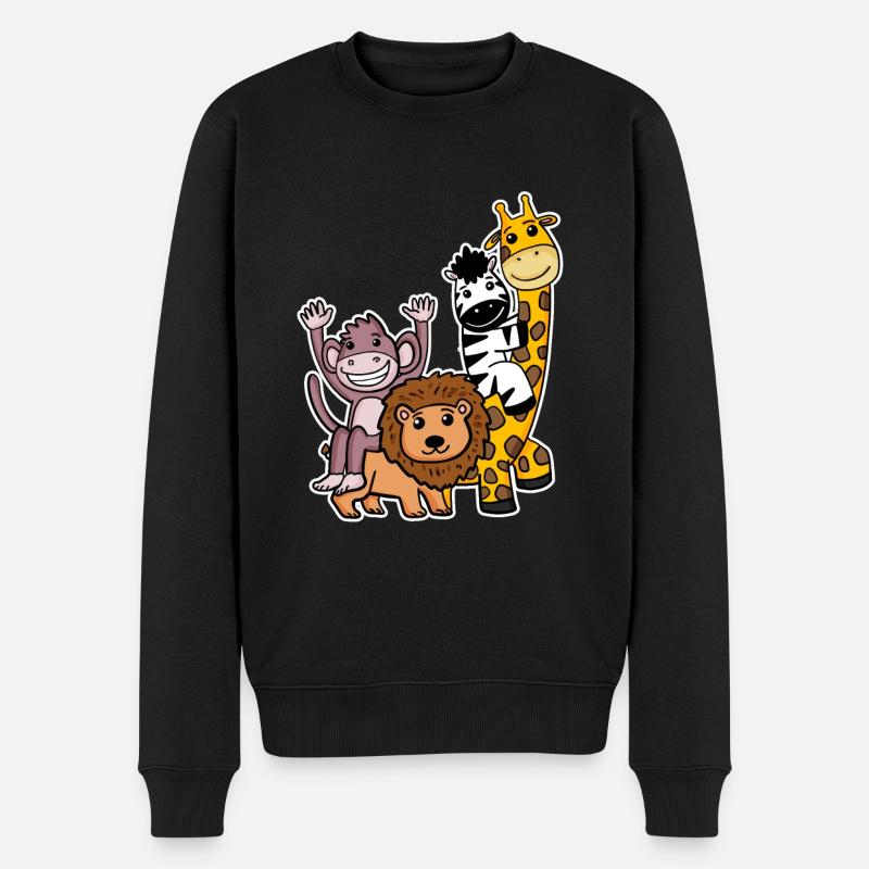 Des animaux mignons - Pull Premium bio Homme - noir