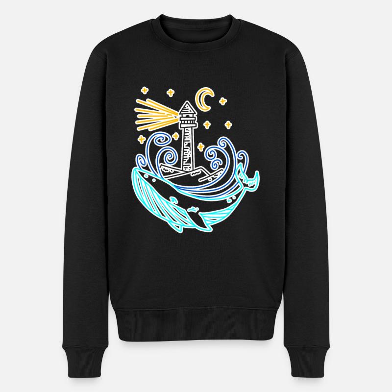 Phare côte mer mer - Pull Premium bio Homme - noir