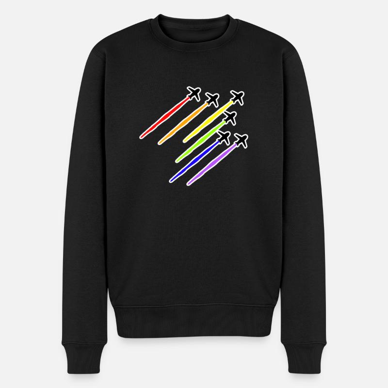 LGBT Flugzeug - Männer Premium Bio Pullover - Schwarz
