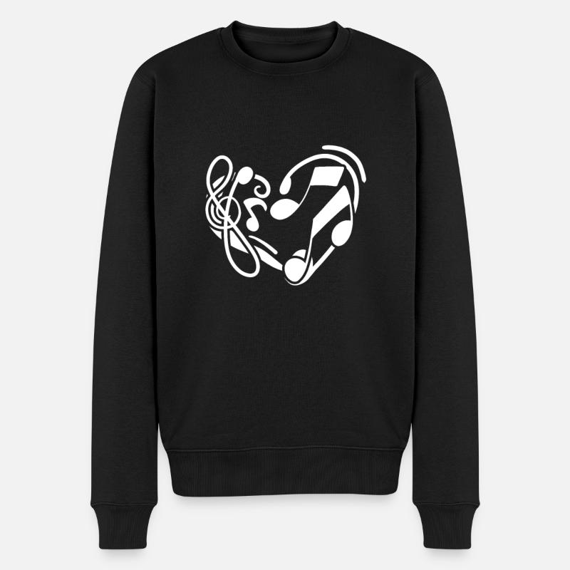 Musique Note de musique Amour - Pull Premium bio Homme - noir