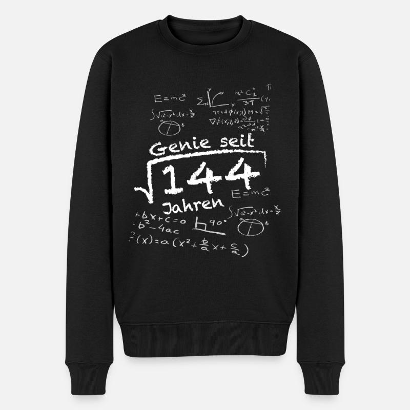 Lustiges Mathematik Geschenk zum 12. Geburtstag - Männer Premium Bio Pullover - Schwarz