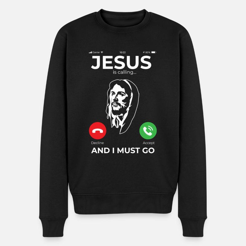 Jésus Cadeau chrétien catholique - Pull Premium bio Homme - noir