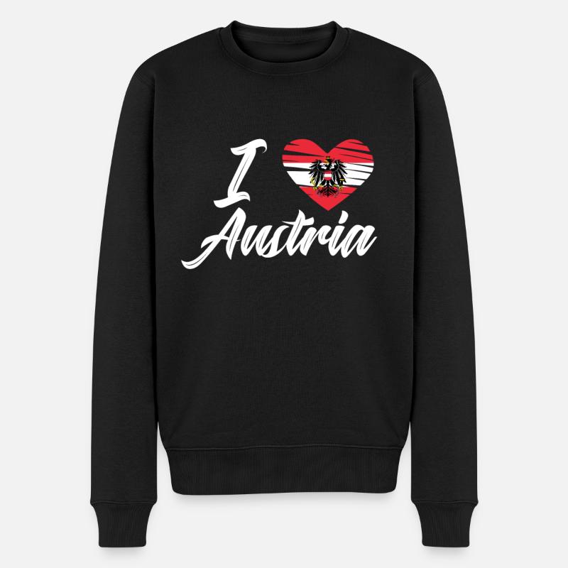 Austria Flagge Geschenk österreich Alpen - Männer Premium Bio Pullover - Schwarz