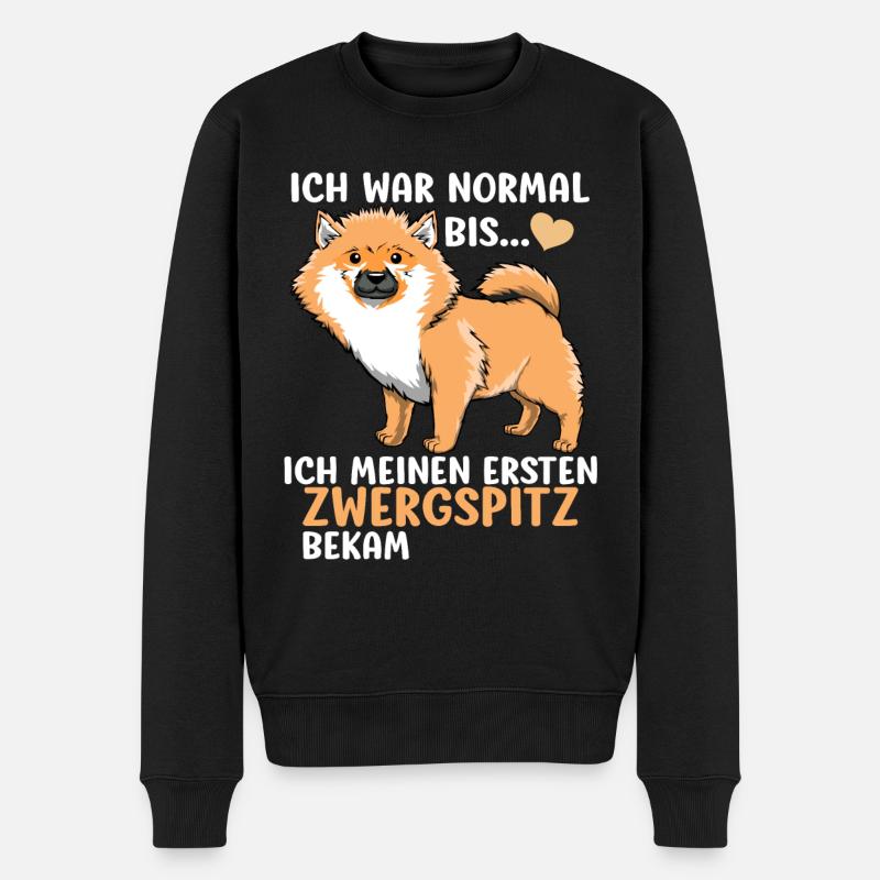 Pomeranian Zwergspitz Hundemotiv geschenk - Männer Premium Bio Pullover - Schwarz