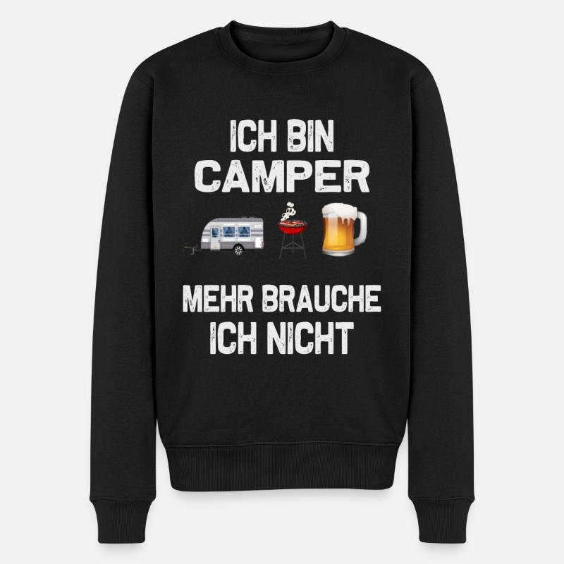 Ich bin Camper, Camping-Design - Männer Premium Bio Pullover - Schwarz