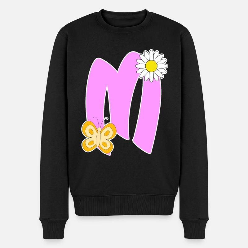 Lettre M avec papillon - Pull Premium bio Homme - noir
