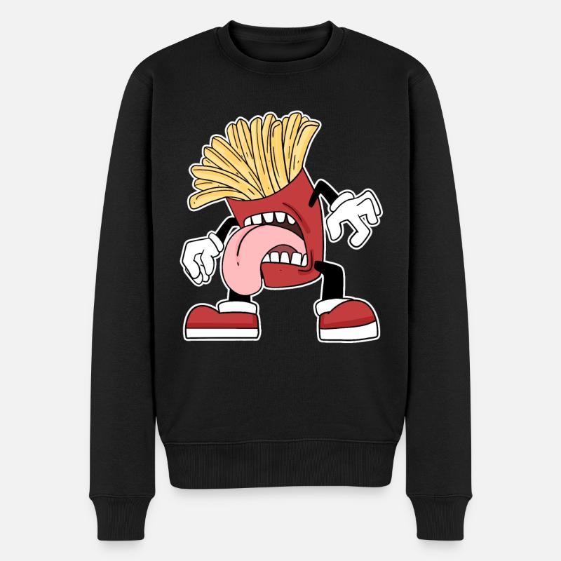 Pommes - Männer Premium Bio Pullover - Schwarz