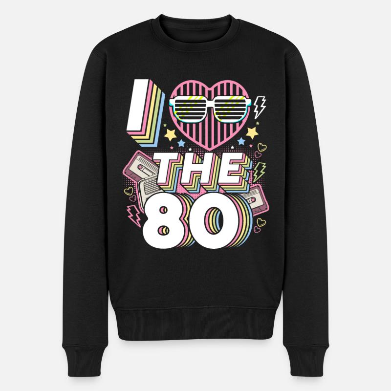 I love the 80s - Pull Premium bio Homme - noir
